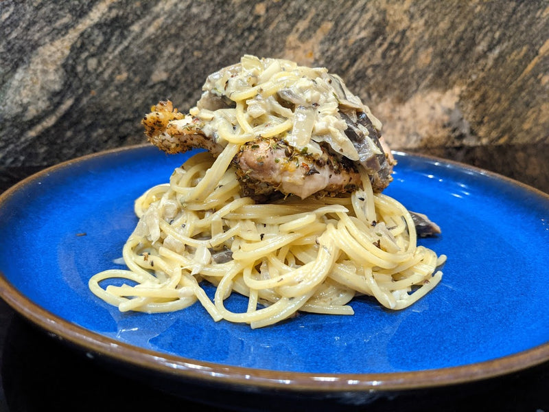 Chimichurri Chicken w/ Creamy Mushroom Pasta