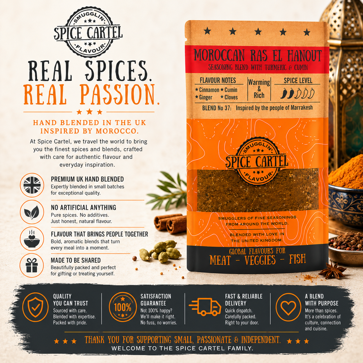 Spice Cartel's Moroccan Ras El Hanout 35g Resealable Pouch