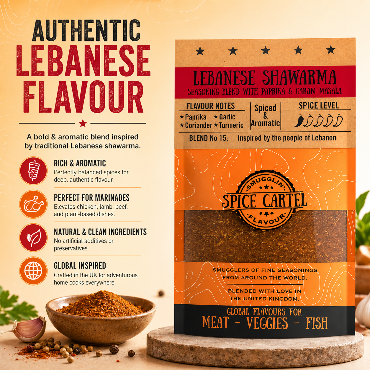 Spice Cartel's Lebanese Shawarma 35g Resealable Pouch