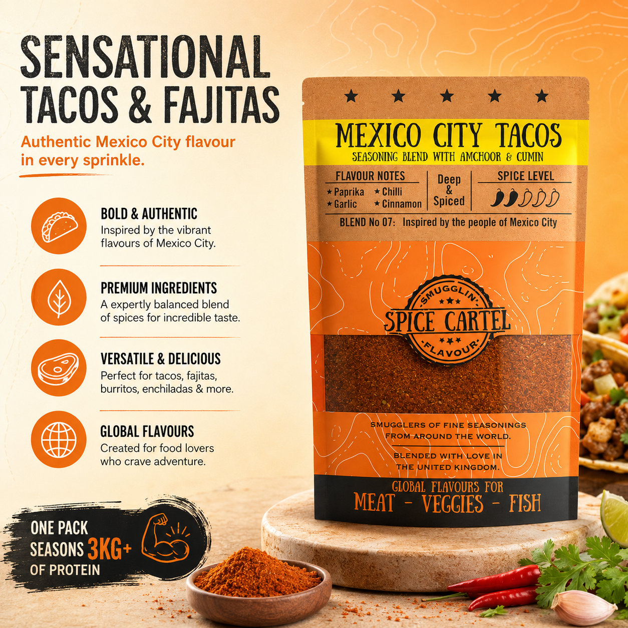 Spice Cartel's Mexico City Tacos 35g Resealable Pouch