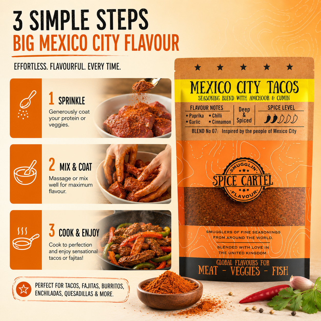 Spice Cartel's Mexico City Tacos 35g Resealable Pouch