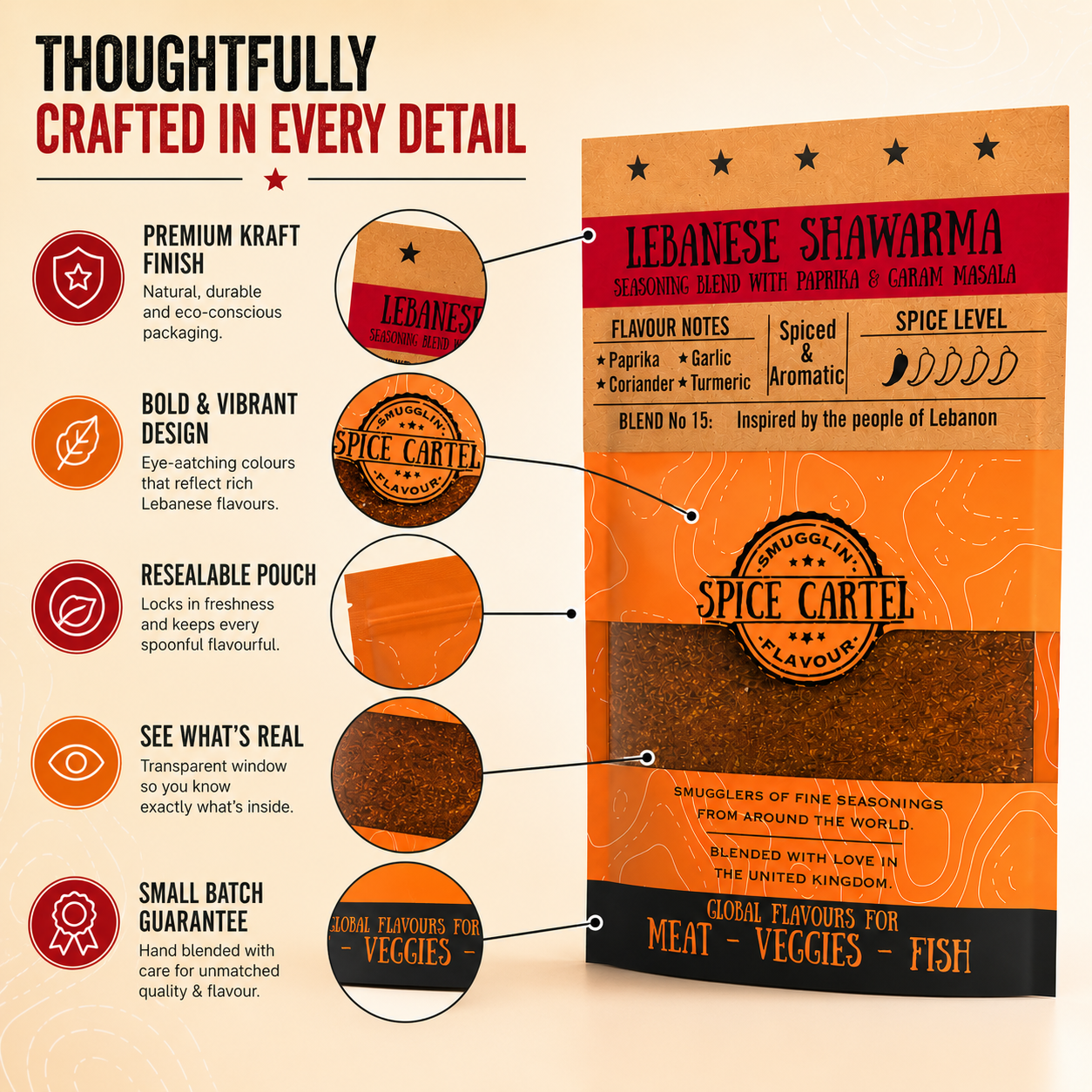 Spice Cartel's Lebanese Shawarma 35g Resealable Pouch