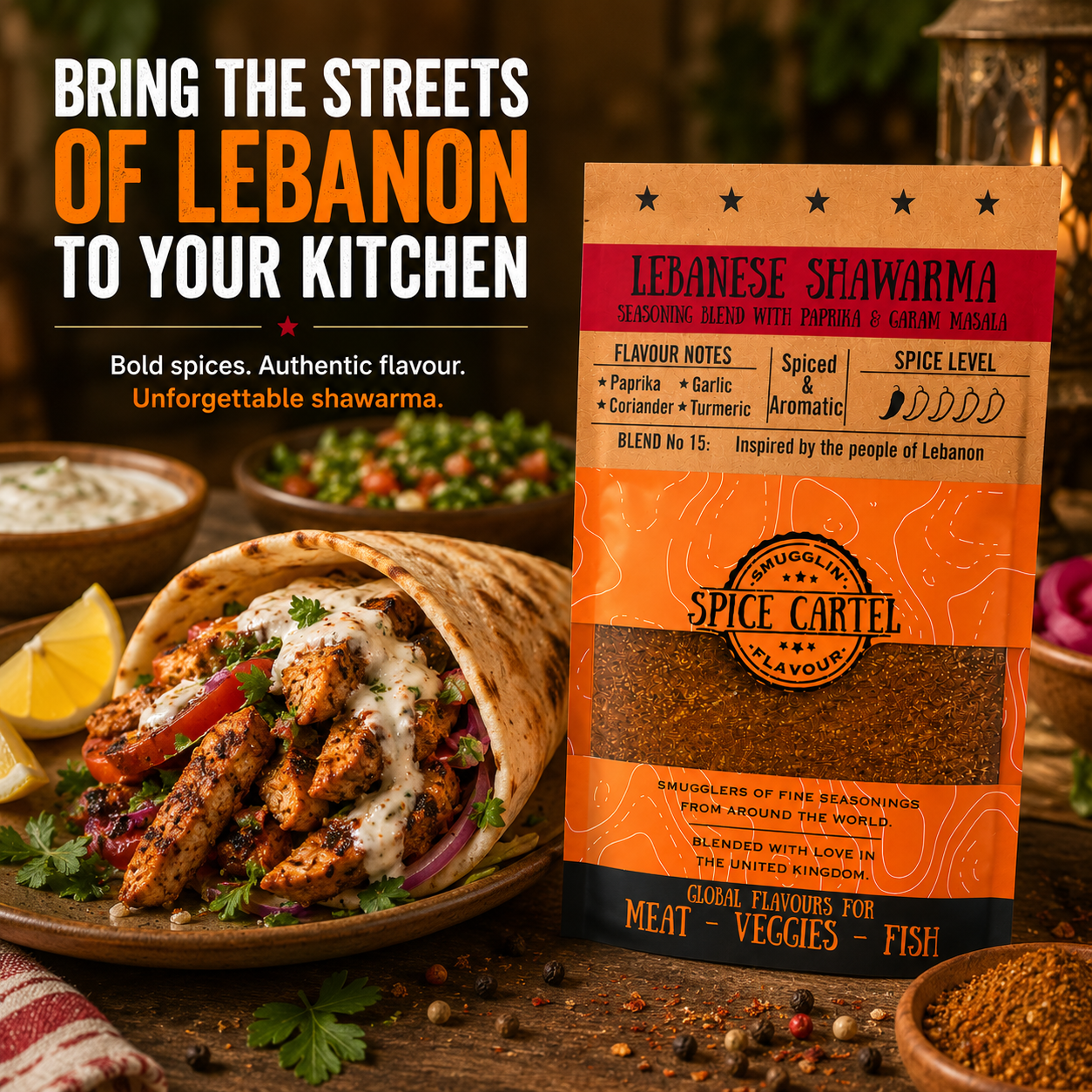 Spice Cartel's Lebanese Shawarma 35g Resealable Pouch