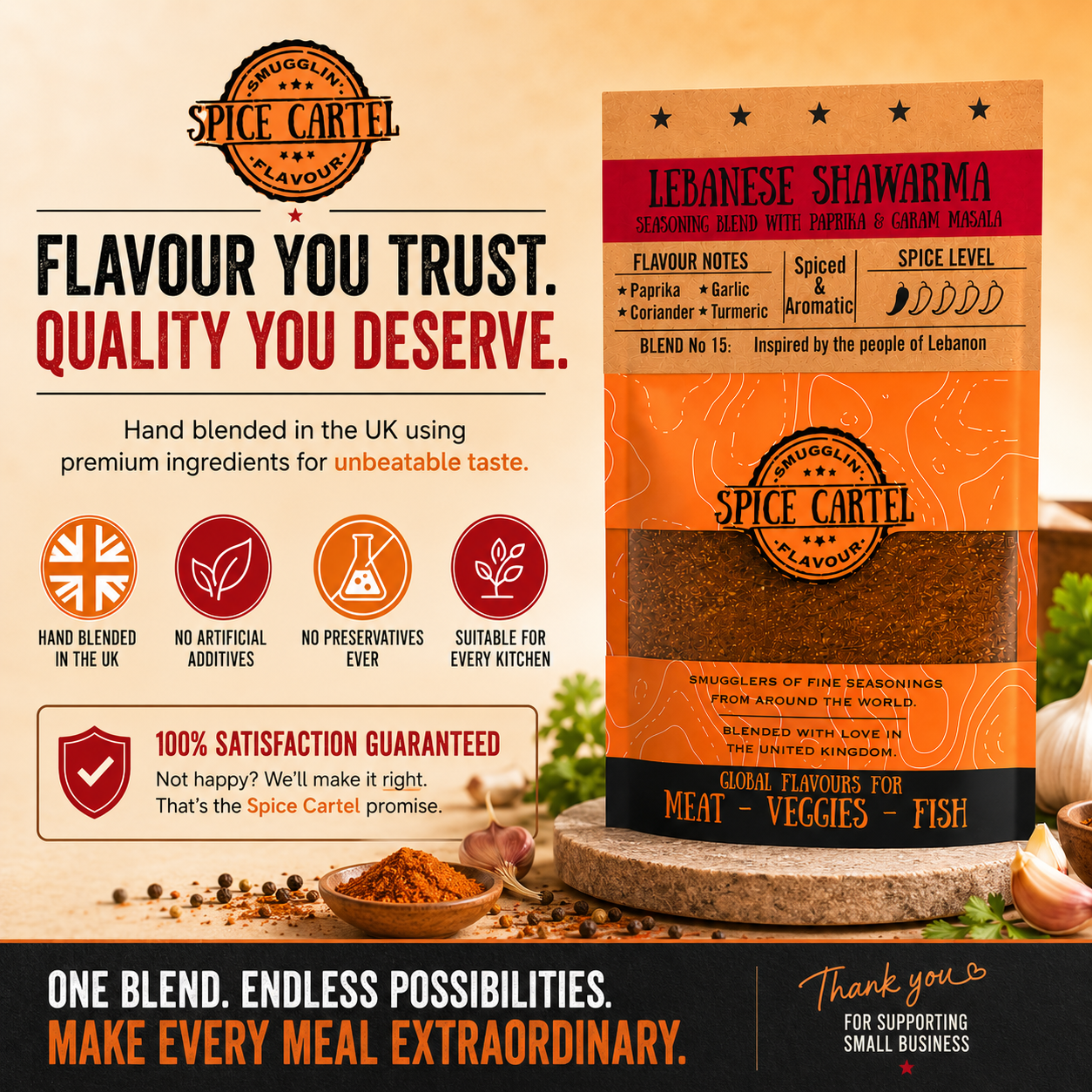 Spice Cartel's Lebanese Shawarma 35g Resealable Pouch